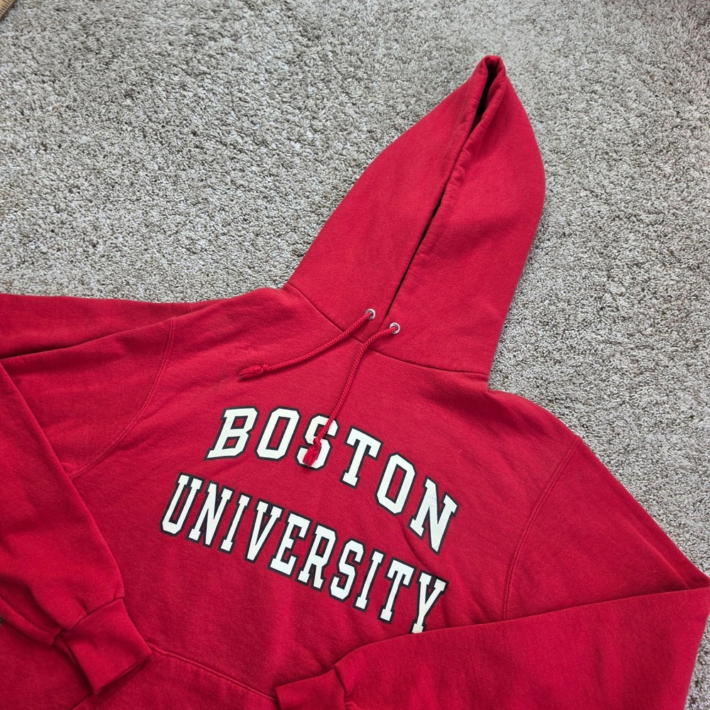 Champion Boston University Hoodie Mens Small Red NCAA Football Collegiate S